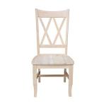 IC International Concepts, Set of 2 Double X-Back Dining Chairs, Armless, Real Wood, Kitchen/Dining/Accent, 19.9"W x 22"D x 41.3"H, 225 Lbs Wt. Capacity, DIY, Paint/Stain In Any Color, Unfinished