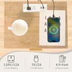 Fultyle Wood Nightstand with Charging Station, Bedside Table with Fluted Drawers and Outlet, Boho Night Stand for Bedroom, Living Room, Office (Rustic Walnut)