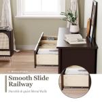 Furmax Dresser for Bedroom, 5 Wood Dresser, Chest of Drawers, for TV up to 65 inch, TV Stand Storage Chest of Drawers for Hallway Entryway (Brown)