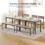 DUMOS Dining Table Set, Dining Table for 4 with Bench, Kitchen Table, Space-Saving Ideal 4-Person Set for Dining Room Kitchen Apartment Corner Grey 4 Pack