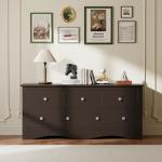 Furmax Dresser for Bedroom, 5 Wood Dresser, Chest of Drawers, for TV up to 65 inch, TV Stand Storage Chest of Drawers for Hallway Entryway (Brown)