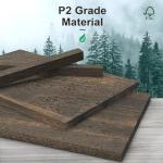 TVU 5-Tier Solid Wood Book Shelf, Floor Standing Bookcase, 65" H × 31.5" W × 11.8" D Bookshelf, Farmhouse Style Book Case with Arched Base, Suitable for Living Room, Study, Office, Walnut