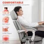 HOMCOM Massage Office Chair with Lumbar Heat, Ergonomic Executive Desk Chair with Adjustable Headrest, 6 Points Vibration, High Back, Reclining, Padded Armrests, Footrest, PU Leather, Light Gray