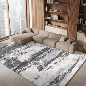 SAFAVIEH Area Rug 8x10 - Fontana Shag Collection - Large - Grey & Ivory, Modern Design, Non-Shedding & Easy Cleaning, Ultra Plush Thick Pile, Ideal for Living Room, Bedroom, Dining Space (FNT853G)