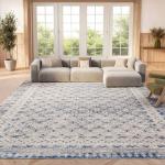 SAFAVIEH Area Rug 8x10 - Brentwood Collection - Large - Light Grey & Blue, Traditional Oriental Design, Non-Shedding & Easy Cleaning, Ideal for Living Room, Bedroom, Office, Dining Space (BNT899G)