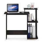 Furinno Espresso/Black Laptop Desk with Shelves