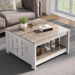 YITAHOME Gray Wood Coffee Table 80x80x45cm