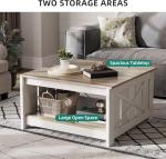 YITAHOME Gray Wood Coffee Table 80x80x45cm