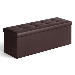 SONGMICS Folding Storage Ottoman Coffee Table, Brown