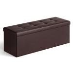 SONGMICS Folding Storage Ottoman Coffee Table, Brown