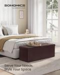 SONGMICS Folding Storage Ottoman Coffee Table, Brown