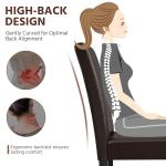 Set of 4 Brown PU Cushion Dining Chairs