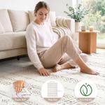 Large Living Room Area Rug 5x7: Soft Machine Washable Boho Moroccan Farmhouse Rugs for Bedroom Under Dining Table - Non-Slip Neutral Morden Indoor Floor Carpet for Home Office - Brown/Cream