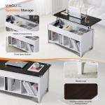 VINGLI White Lift Top Coffee Table with Storage