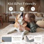 WondRg 8x10 Washable Area Rug Beige Grey Neutral Abstract Living Room Bedroom Large Throw Rug Non Slip Soft Low Pile Indoor Floor Carpet for Dining Room Kitchen Office Entryway