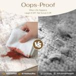 WondRg 8x10 Washable Area Rug Beige Grey Neutral Abstract Living Room Bedroom Large Throw Rug Non Slip Soft Low Pile Indoor Floor Carpet for Dining Room Kitchen Office Entryway