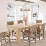 GarveeHome Farmhouse Dining Table for 6-8 People, 71 in Long Kitchen Tables with Wooden Sturdy Frame, 6 ft Large Rectangular Dinner Table for Dining Room, Kitchen (Natural, 71" Non-extendable)