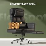 FLEXISPOT Big and Tall Office Chair with Convertible Seat up to 44in, Oversized for Adult & Pet, High Back Computer Chair with Footrest 180° Flip Arm, Desk Chairs for Home Office Gaming Working, Beige