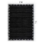 Rugshop Minimal Scalloped Border Indoor Area Rug for Living Room Kitchen Bedroom Entryway, 5' x 7' Black/Ivory