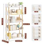 OUTONLIFE 5-Tier Wooden Bookshelf, Modern Open Bookcase with Solid Wood Frame and Top Edge, Sturdy Freestanding Storage Organizer for Living Room, Bedroom, Home Office (White)