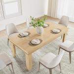 GarveeHome Farmhouse Dining Table for 6-8 People, 71 in Long Kitchen Tables with Wooden Sturdy Frame, 6 ft Large Rectangular Dinner Table for Dining Room, Kitchen (Natural, 71" Non-extendable)