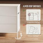 Huuger 63 Inch Dresser for Bedroom, Long Dresser with 10 Fabric Drawers, TV Stand for 55, 65, 70 Inch TV, Toy Storage Organizer for Closet, White