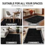Rugshop Minimal Scalloped Border Indoor Area Rug for Living Room Kitchen Bedroom Entryway, 5' x 7' Black/Ivory