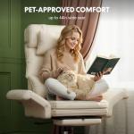 FLEXISPOT Big and Tall Office Chair with Convertible Seat up to 44in, Oversized for Adult & Pet, High Back Computer Chair with Footrest 180° Flip Arm, Desk Chairs for Home Office Gaming Working, Beige