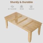GarveeHome Farmhouse Dining Table for 6-8 People, 71 in Long Kitchen Tables with Wooden Sturdy Frame, 6 ft Large Rectangular Dinner Table for Dining Room, Kitchen (Natural, 71" Non-extendable)