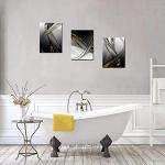 Biuteawal 3 Piece Canvas Print Gold Modern Abstract Wall Art Decor Black and White Artwork Canvas Painting Prints Pictures Home Office Living Room Bedroom Decoration Gallery Wrap Ready to Hang