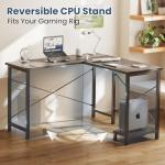 DUMOS L Shaped Desk, Gaming Computer Desks Corner Office Table with CPU Shelf for Home Study Writing Work Station 50 Inch, Grey
