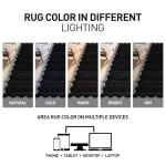 Rugshop Minimal Scalloped Border Indoor Area Rug for Living Room Kitchen Bedroom Entryway, 5' x 7' Black/Ivory