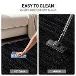 Rugshop Minimal Scalloped Border Indoor Area Rug for Living Room Kitchen Bedroom Entryway, 5' x 7' Black/Ivory