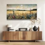 KELIYUAN Wall Art Canvas Retro Flower Picture Wall Decor For Living Room Restaurant Natural Landscape Painting Grass Flower Printed Artwork For Bedroom Farmhouse Office Home Decoration 20"X40"