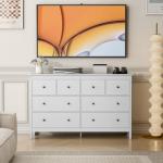 wanan White 8 Drawer Dresser, 50" Modern Wooden Dressers Chests of Drawer, 8 Drawers Dresser for Bedroom