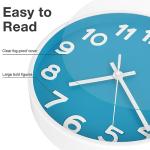 HIPPIH Wall Clock 2 Pack, 10 Inch Modern Wall Clocks Battery Operated, Non Ticking Silent Wall Clock, Simple Small Analog Wall Clock for Living Room, Bedroom, Kitchen, School, Office, Blue