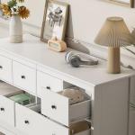 wanan White 8 Drawer Dresser, 50" Modern Wooden Dressers Chests of Drawer, 8 Drawers Dresser for Bedroom