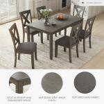 Signature Design by Ashley Caitbrook Rustic 7-Piece Dining Set – Rectangular Table with 6 X-Back Upholstered Chairs, Gray