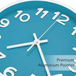 HIPPIH Wall Clock 2 Pack, 10 Inch Modern Wall Clocks Battery Operated, Non Ticking Silent Wall Clock, Simple Small Analog Wall Clock for Living Room, Bedroom, Kitchen, School, Office, Blue