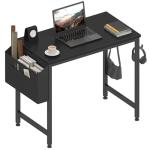 Lufeiya Small Desk for Small Spaces, 32 Inch Kids Girls Study Writing Desks for Bedroom, Simple Modern Laptop PC Little Side Table with Storage Bag Headphone Hooks, Black