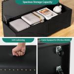 YITAHOME Lift Top Coffee Table Set with Storage Ottoman Bench & Wheels, 4 in 1 Convertible Dinning Center Tables with Hidden Compartment, Farmhouse Coffee Tables for Living Room Furniture, Black