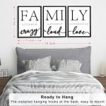 3D Wood Family Wall Decor, 36" x 16" Framed Family Sign Wall Art, 3D Pictures for Living Room (Ready to Hang, 12x16 inches, Set of 3, Framed)