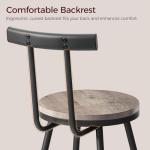 MAHANCRIS Bar Stools, Set of 2 Bar Chairs with Backrest and Footrest, 26" Tall Counter Stools, Metal Frame, Adjustable Feet, Easy Assembly, for Kitchen, Living Room, Pub, Greige BAHG6001