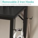 Lufeiya Small Desk for Small Spaces, 32 Inch Kids Girls Study Writing Desks for Bedroom, Simple Modern Laptop PC Little Side Table with Storage Bag Headphone Hooks, Black