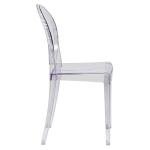 Flash Furniture Cheryl Indoor/Outdoor Ghost Accent and Dining Chair with Contoured Seat, Stackable Transparent Restaurant Chair, Transparent Crystal