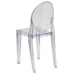 Flash Furniture Cheryl Indoor/Outdoor Ghost Accent and Dining Chair with Contoured Seat, Stackable Transparent Restaurant Chair, Transparent Crystal