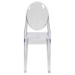 Flash Furniture Cheryl Indoor/Outdoor Ghost Accent and Dining Chair with Contoured Seat, Stackable Transparent Restaurant Chair, Transparent Crystal