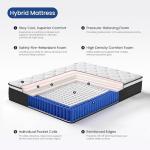 NapNest Queen Mattress 10 Inch, Hybrid Mattresses Queen Size in a Box, Medium Firm Feel Memory Foam and Individual Pocket Springs Fiberglass Free Bed Matress Breathable, CertiPUR-US