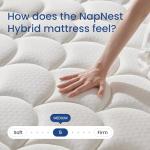 NapNest Queen Mattress 10 Inch, Hybrid Mattresses Queen Size in a Box, Medium Firm Feel Memory Foam and Individual Pocket Springs Fiberglass Free Bed Matress Breathable, CertiPUR-US