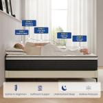 NapNest Queen Mattress 10 Inch, Hybrid Mattresses Queen Size in a Box, Medium Firm Feel Memory Foam and Individual Pocket Springs Fiberglass Free Bed Matress Breathable, CertiPUR-US
